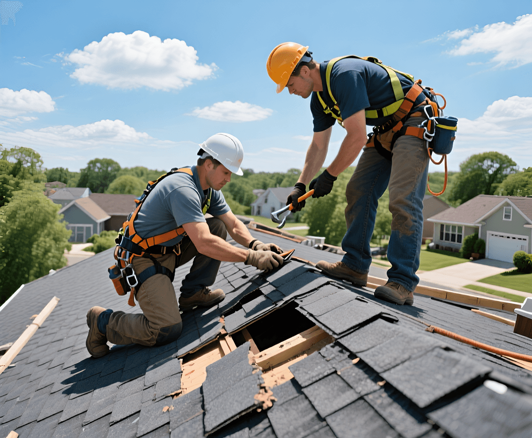 Industries we serve - image of roofers repairing roof