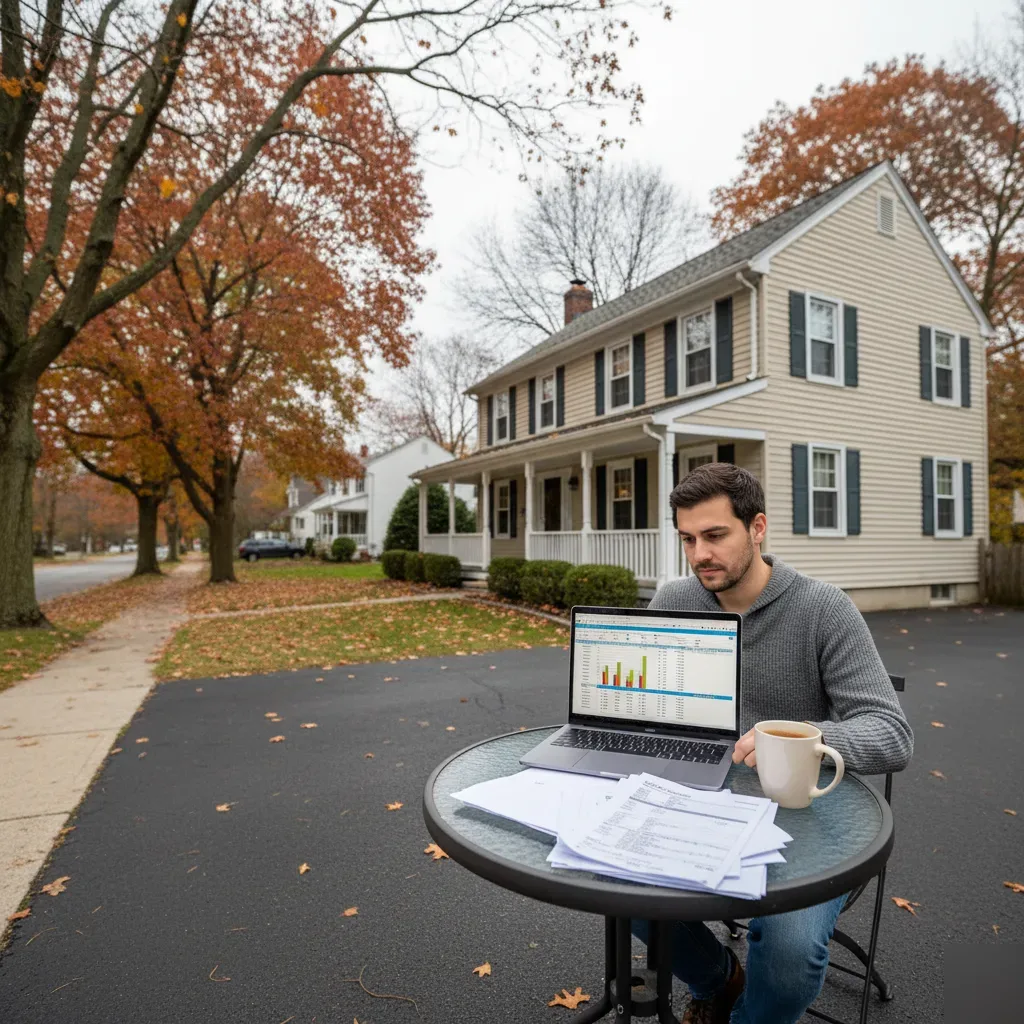 QuickBooks cleanup services being handled outside a Colonial home in Lincoln Park, NJ near Teaneck.